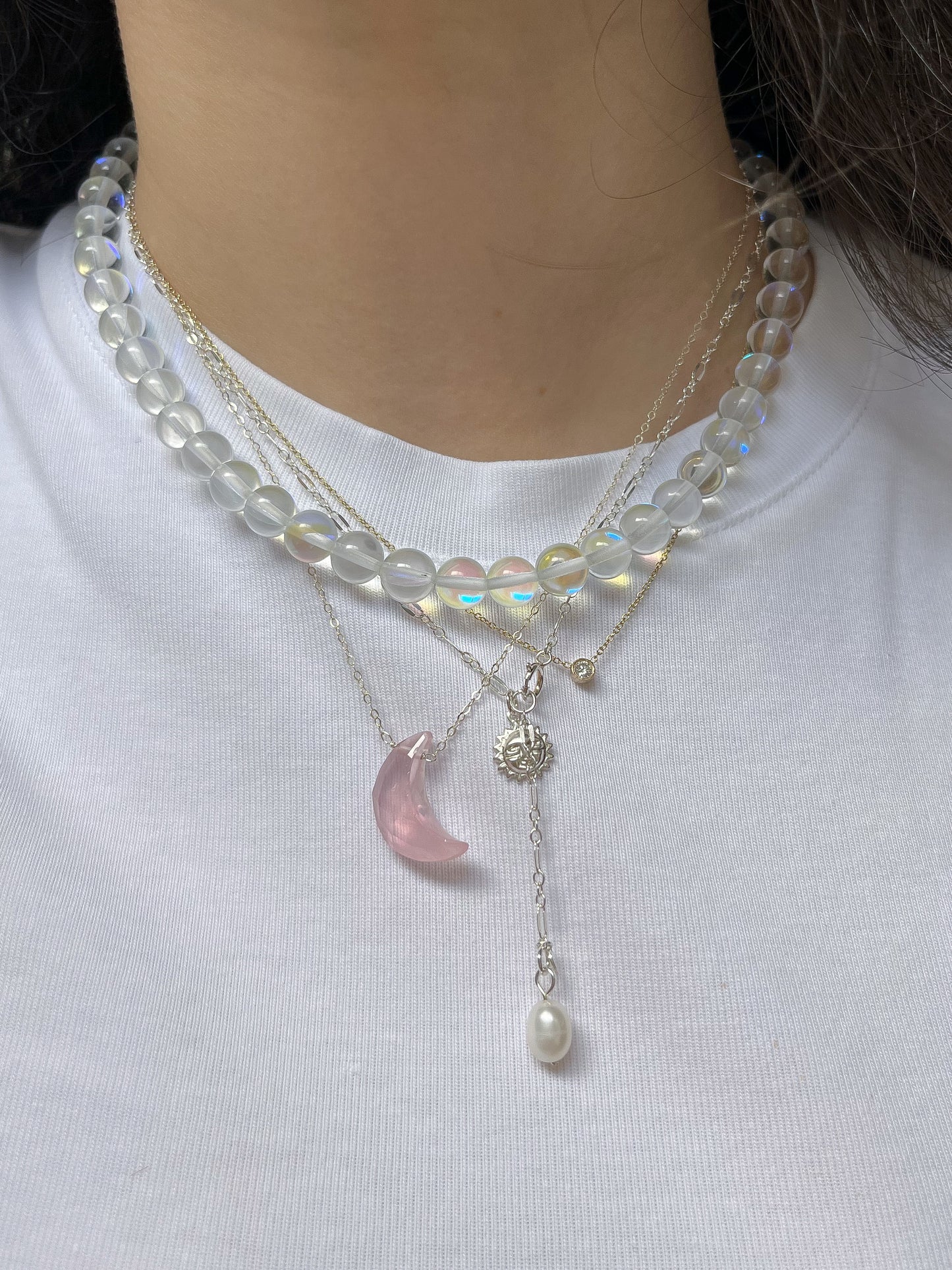 FEGÁRI NECKLACE | ROSE QUARTZ & SILVER