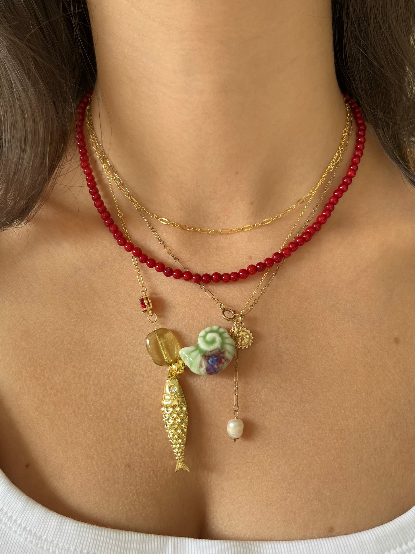 BARBOONI CHARM NECKLACE | OLIVE