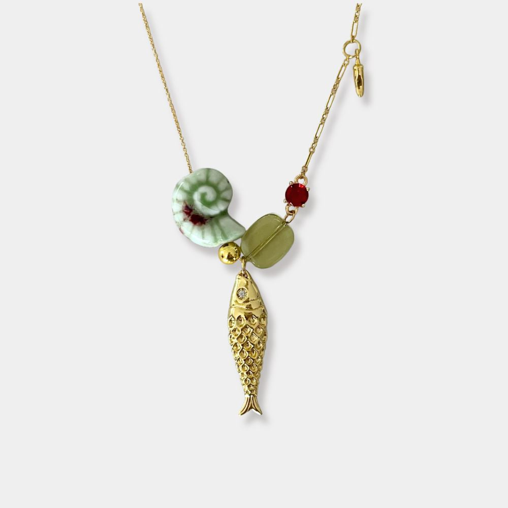 BARBOONI CHARM NECKLACE | OLIVE