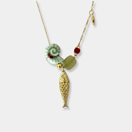 BARBOONI CHARM NECKLACE | OLIVE