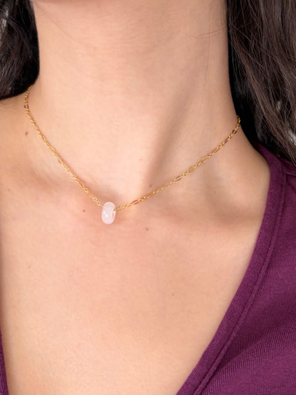 THE IRIS CHOKER | GOLD FILLED & ROSE QUARTZ
