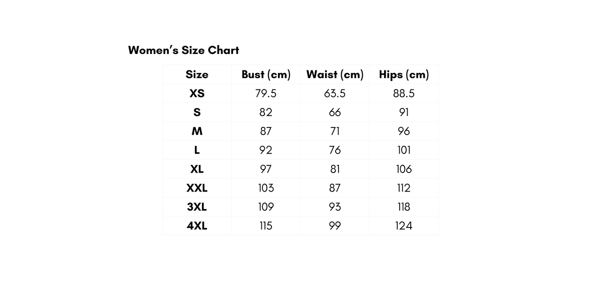 Berry Size Chart WOMEN'S SIZE CHART | POISE N BERRIES – Poise N Berries