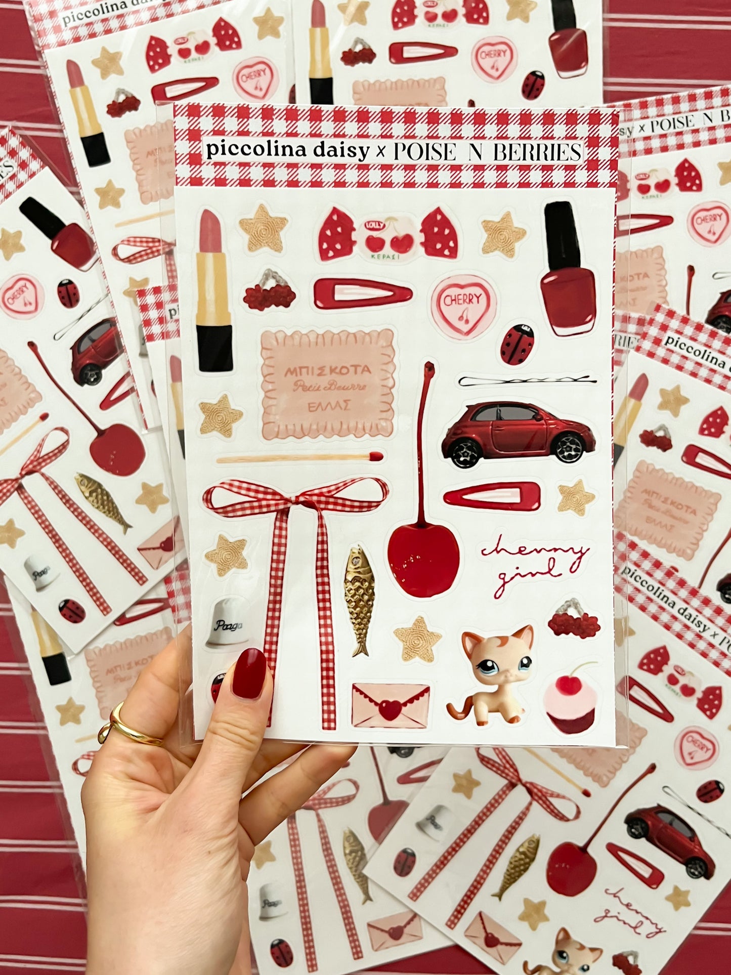 PICCOLINA DAISY X POISE N BERRIES CHERRY GIRL STICKER SHEET