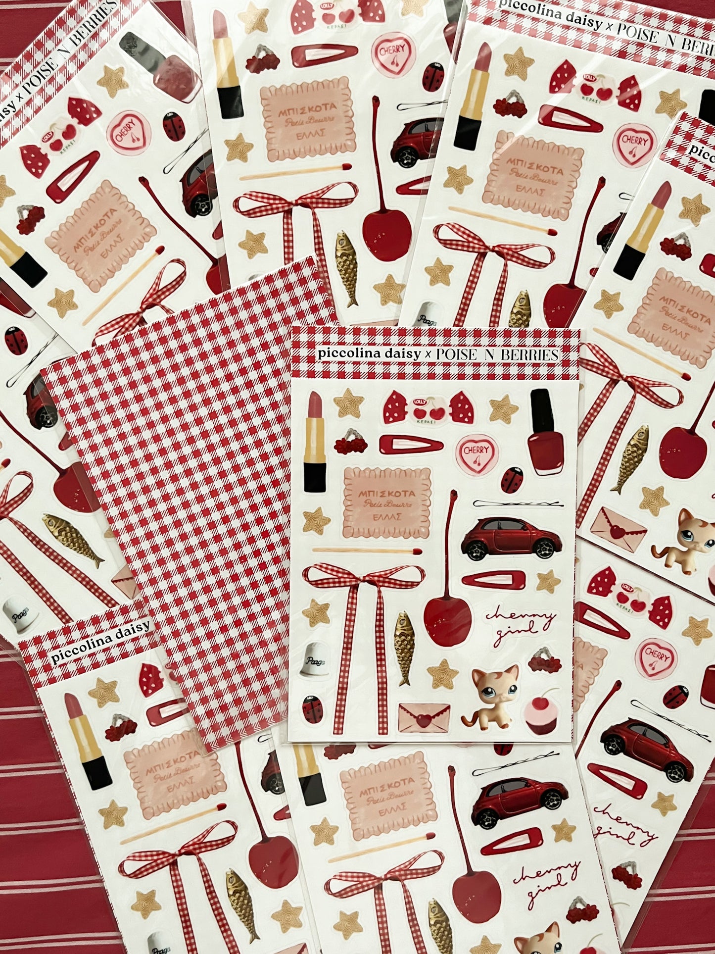 PICCOLINA DAISY X POISE N BERRIES CHERRY GIRL STICKER SHEET