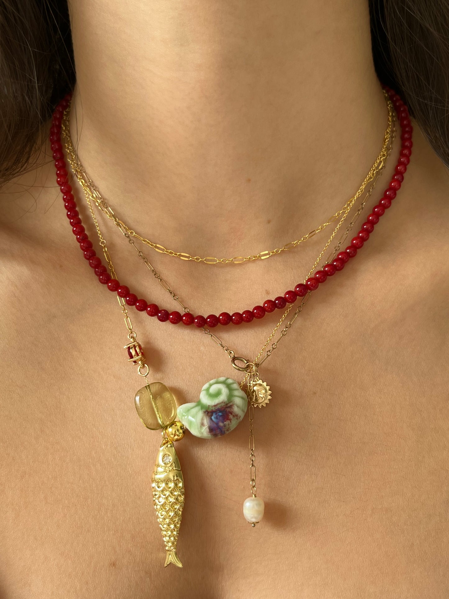 BARBOONI CHARM NECKLACE | OLIVE