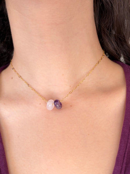 THE IRIS CHOKER | GOLD FILLED & ROSE QUARTZ