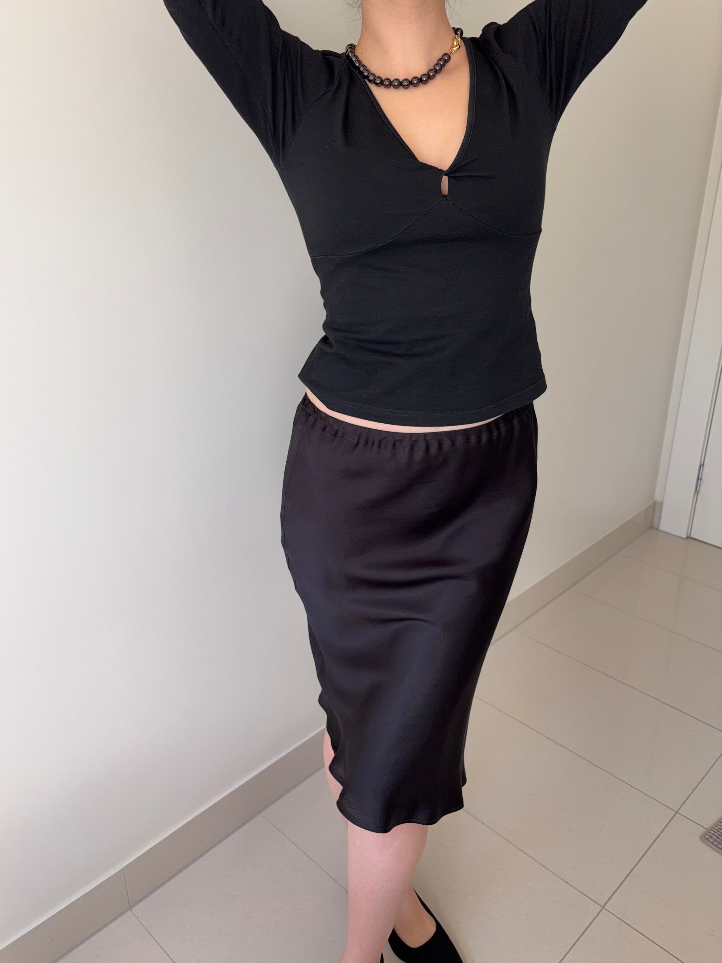 CORA in NYX | Bias cut midi skirt | COMING SOON