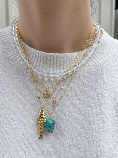THE STRAWBERRY NECKLACE - TEAL