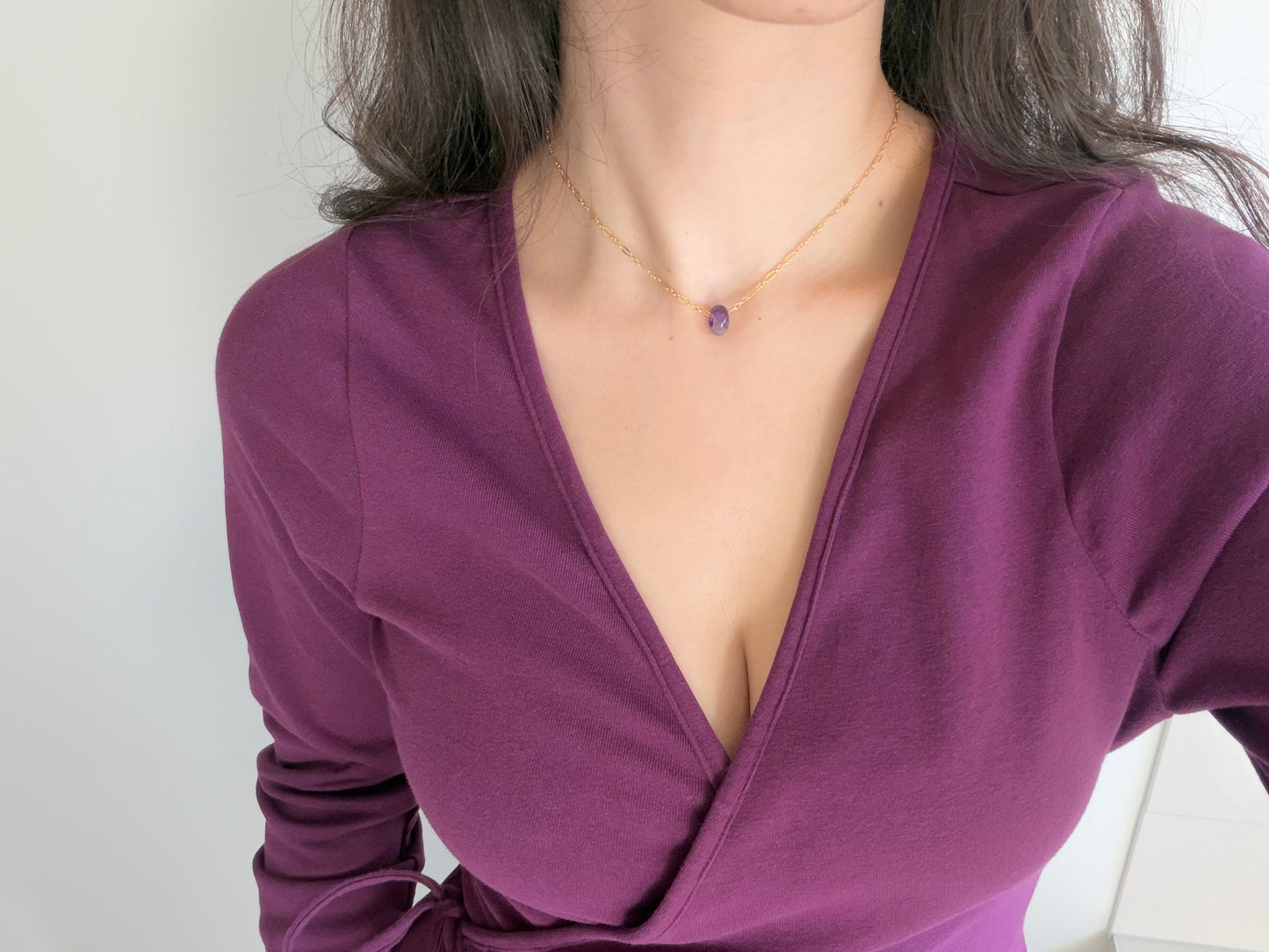 THE IRIS CHOKER | GOLD FILLED & AMETHYST