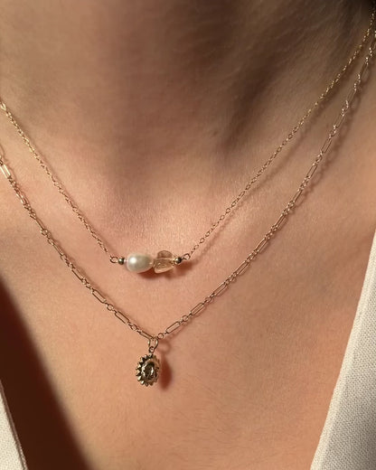 CITRINE PEARL CHAIN